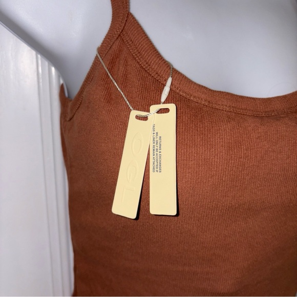 OGL Brown Ribbed Tank Top - Picture 2 of 16
